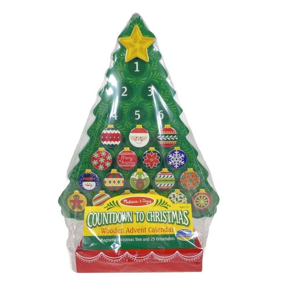 Melissa & Doug Countdown To Christmas Wooden Advent Calendar Magnetic Tree - Picture 1 of 13